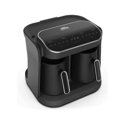 1400W Duo Mokka-Kaffeemaschine Schwarz, Silber