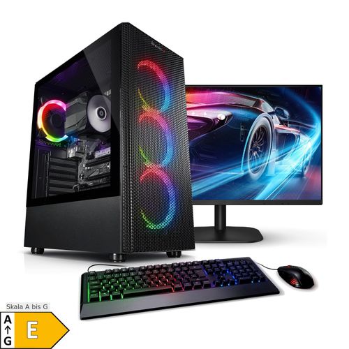 PC Set Gaming mit 23.8 Zoll TFT Viper V AMD Ryzen 5 5600GT, 16GB DDR4, AMD Vega Grafik, 500GB SSD, WLAN, Windows 11