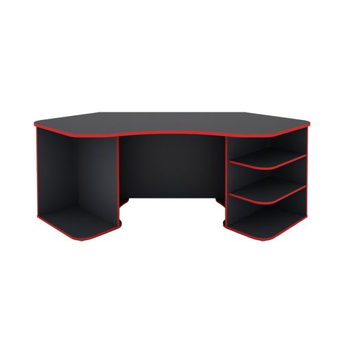 byLIVING Schreibtisch THANATOS, Breite 198 cm, anthrazit, Kanten in rot