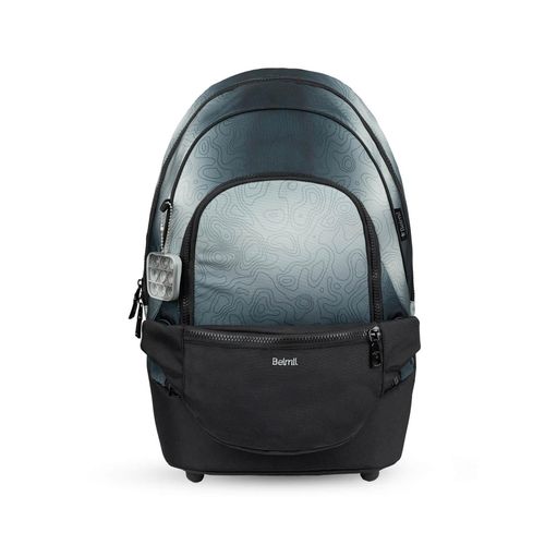 Rucksack 2-IN-1 Schultasche & Gürteltasche 2-teilig Ranzen Black Grey