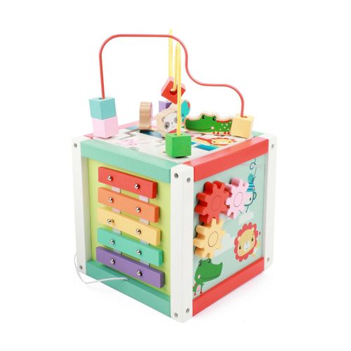 Fisher-Price - Holz-Aktivitätswürfel 5in1 Spielzeug Würfel ab 18 Monaten