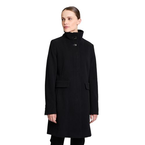 Wolljacke GIL BRET Gr. 42, schwarz (jet schwarz) Damen Jacken Mantel mit Stehkragen und Knopfverschluss