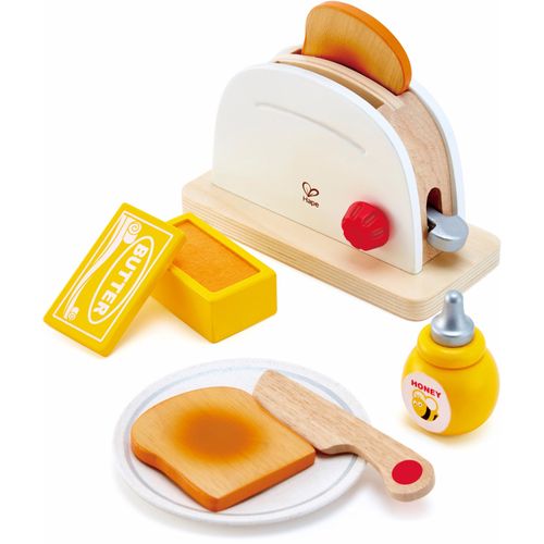 Hape Kinder-Toaster »Pop-Up-Toaster-Set, 7-tlg.«, (Set, 7 tlg.), aus Holz