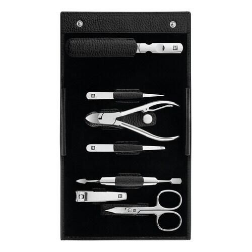 Zwilling Beauty - Maniküre Pediküre Set 7tlg. Mit Nagelknipser, Leder, Schwarz - classic Nail Set