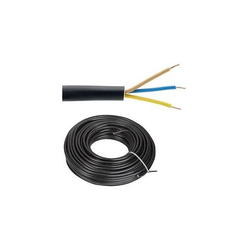 Erdleitung / Starkstromkabel 0,6/1kV NYY-J 3 x 2,5 mm2 - Farbe schwarz - Rolle je 50 m ** 1m/1,45 EUR