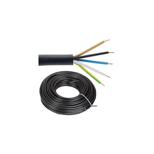 Erdleitung / Starkstromkabel 0,6/1kV NYY-J 5 x 4,0 mm2 - Farbe schwarz - Rolle je 50 m ** 1m/4,14 EUR