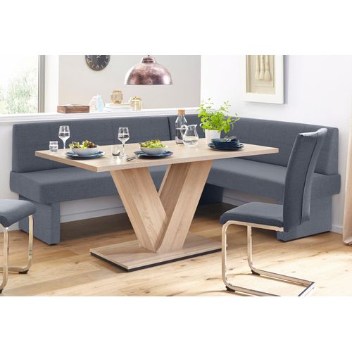 Eckbank HOME AFFAIRE, grau (dunkelgrau), B:162cm H:89cm T:222cm, Webstoff: 100% Polyester, Sitzbänke