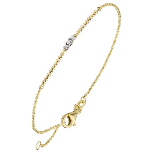 Armband JOBO, gelb (gelbgold 585), Armbänder, Damen, Gelbgold 585-Diamanten, Gelbgold 585, Diamanten, 585 Gold mit 3 Diamanten 18 cm