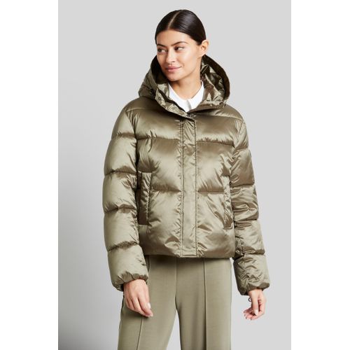 Langjacke BUGATTI, Damen, Gr. 42, grün (moos), 60% Polyester, 40% Polyamid, unifarben, casual, regular fit, Langarm normaler Saum, Jacken, mit großer Kapuze