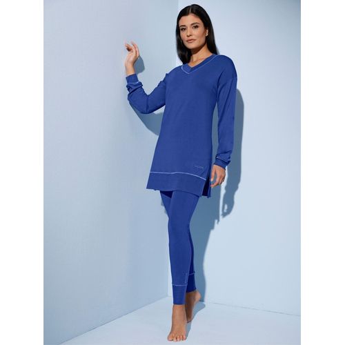 Hausanzug FEEL GOOD, Damen, Gr. 40/42, blau (royalblau), 62% Viskose, 33% Modal, 5% Elasthan, Homewear-Sets