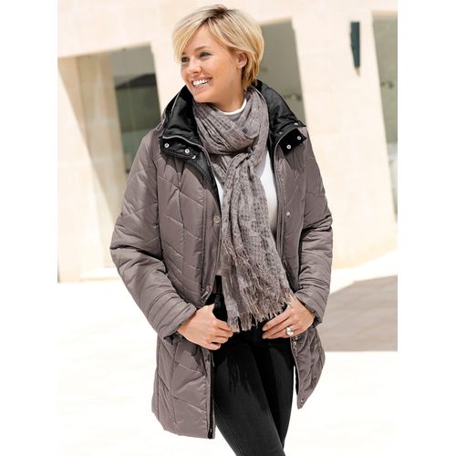 Steppjacke CASUAL LOOKS, Damen, Gr. 42, grau (taupe), 100% Polyester, unifarben, gemustert, mehrfarbig, figurumspielend, Jacken