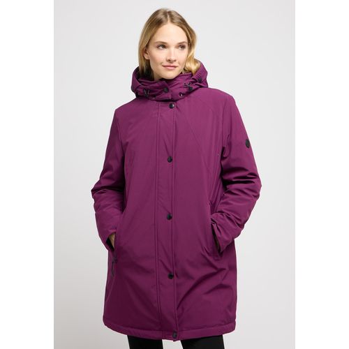 Funktionsjacke BARBARA LEBEK, Damen, Gr. 44, lila (schwarz plum), Obermaterial: 92% Polyester, 8% Elasthan. Futter: 100% Polyamid, unifarben, casual, regular fit ca. Mitte Oberschenkel, ohne Ausschnitt, Langarm gerader Abschluss, Jacken, mit Kapuze