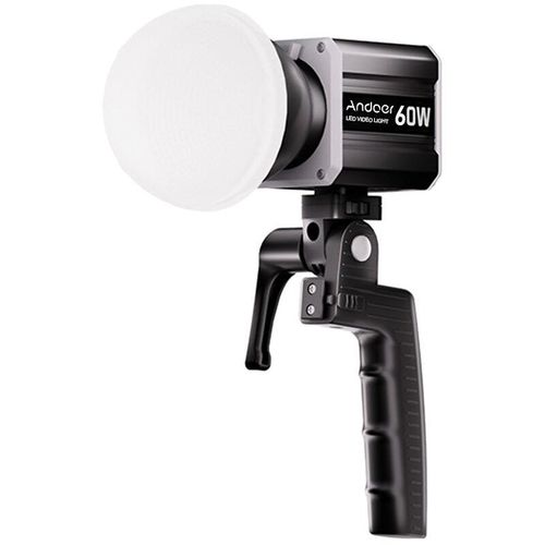 Decdeal - 60 w dreifarbiges COB-LED-Videolicht für Fotografie, 2800 K–6800 k, dimmbar, mit LCD-Display, 9 FX-Spezialeffekten, Lüftersteuerungssystem