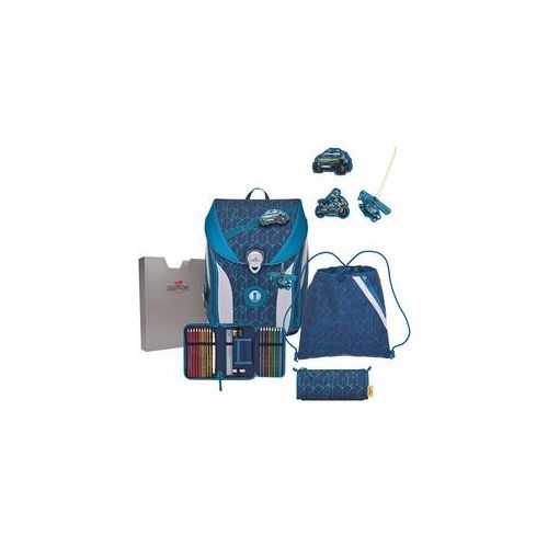 DerDieDas ErgoFlex MAX Schulrucksack-Set 5-teilig mit Sportbeutel Blue Speed