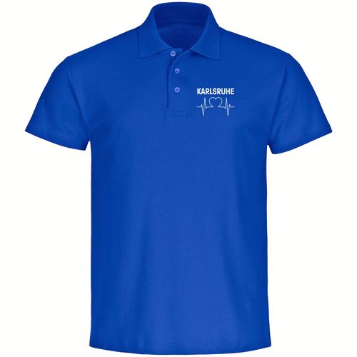 multifanshop Poloshirt - Karlsruhe - Herzschlag - Druck weiß - Polo