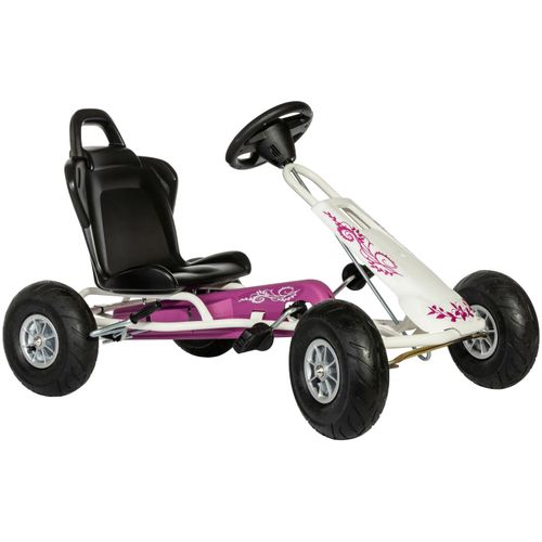 Go-Kart FERBEDO "Ferbedo Air Runner" Tretfahrzeuge bunt (weiß/pink/schwarz) Kinder BxTxH: 64x102x60 cm