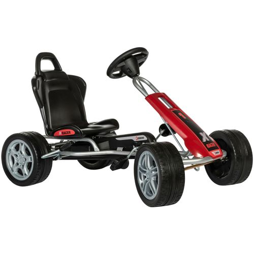 Go-Kart FERBEDO "Ferbedo X-Racer" Tretfahrzeuge rot (silberfarben/rot/schwarz) Kinder BxTxH: 64x102x60 cm