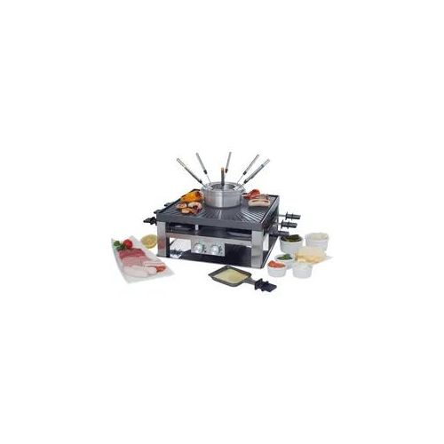 Tischgrill SOLIS OF SWITZERLAND "COMBI-GRILL 3 IN 1, Fondue, Raclette, Grill" Kontaktgrill_Standgrill_Tischgrill_Teppanyakigrill schwarz