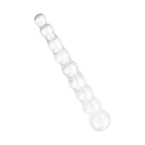 Glasdildo mit Kugelstruktur, 20,5 cm