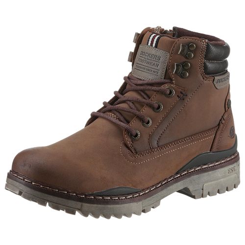 Schnürboots DOCKERS BY GERLI Gr. 42, braun Herren Schuhe Hiking Boot, Trekking Schnürstiefel mit Reißverschluss