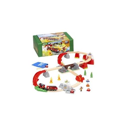 Spielzeug-Feuerwehr BRIO "BRIO WORLD, Feuerwehreinsatz-Rettungs-Set" Spielzeugfahrzeuge bunt Kinder FSC- schützt Wald - weltweit