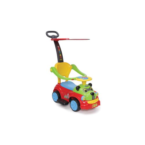 Rutschauto, Rutscher Panda 3 in 1 mit Griff, Lehne, Bügel, Fußstütze, Sonnendach rot
