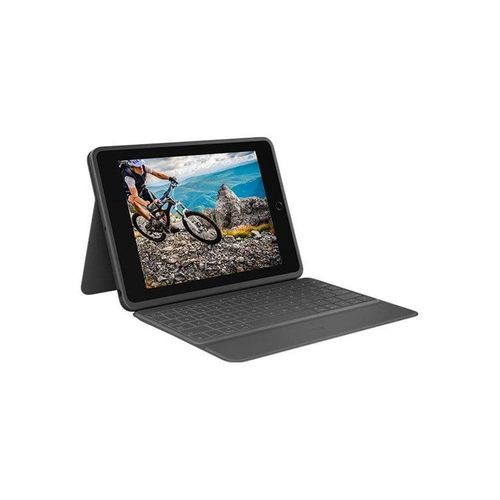 Logitech Rugged Folio - keyboard and folio case - QWERTZ - Swiss - Tastatur & Folio-Set - Schweiz - Schwarz