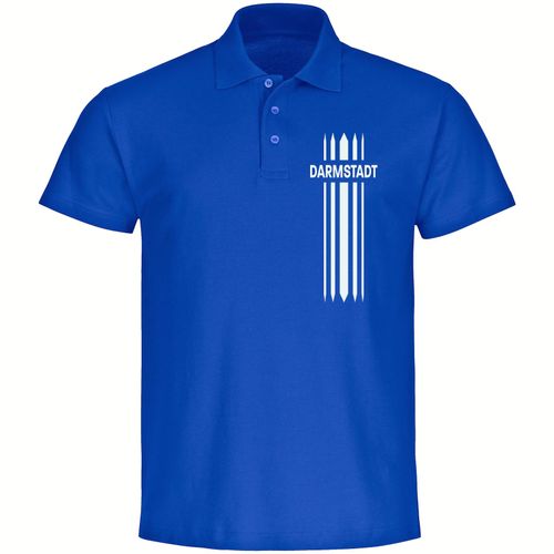 multifanshop Poloshirt - Darmstadt - Streifen - Druck weiß - Polo