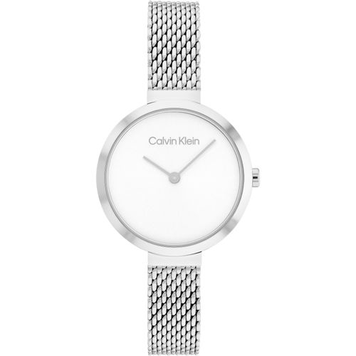 Calvin Klein Quarzuhr »Minimalistic T Bar Mesh 28 mm, 25200082«, Armbanduhr, Damenuhr, Mineralglas, Edelstahlarmband