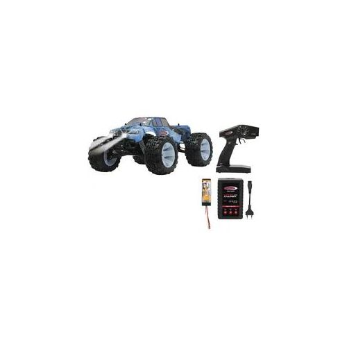 RC-Monstertruck JAMARA "Tiger Ice Monstertruck 4WD" Fernlenkfahrzeuge blau (blau/schwarz) Kinder 1:10, 2,4 GHz, mit LED