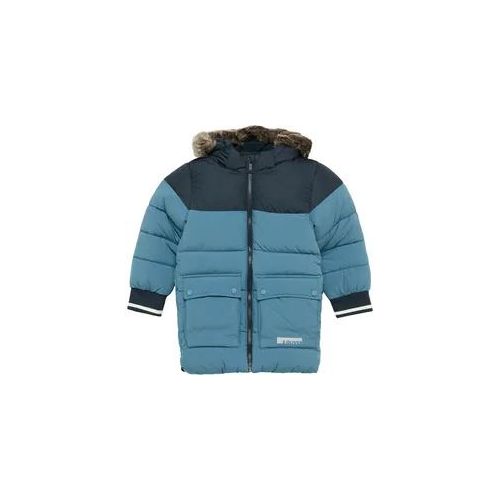 Outdoorjacke S.OLIVER JUNIOR Gr. 140, blau (mid blue) Jungen Jacken mit Kapuze