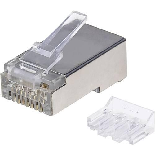 Intellinet Kabel 50er-Pack Cat6A RJ45-Modularstecker Pro Line 790505 Crimpkontakt Polzahl Sensoren 8P8C Silber 50 St.