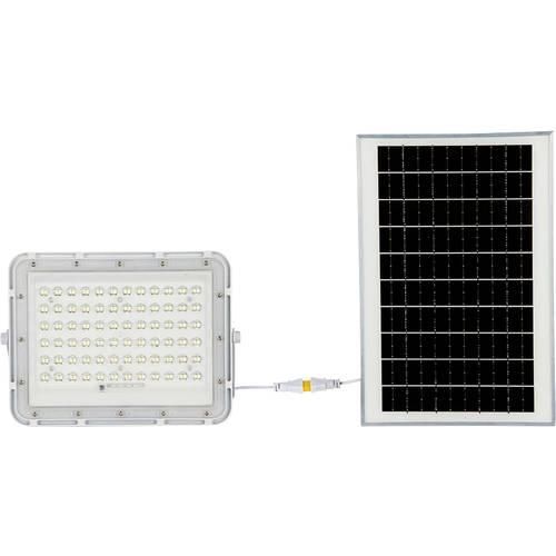 V-TAC VT-120W 7844 LED-Flutlichtstrahler, Solarmodul 15 W Neutralweiß Weiß