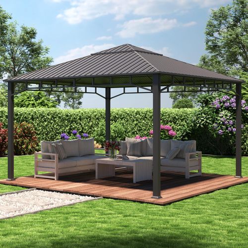 4x4 m Hardtop Gartenpavillon, ohne Seitenteile - (301353)