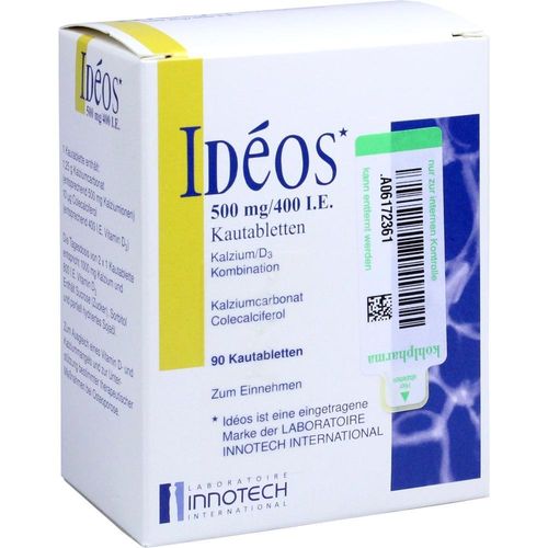 Ideos 500 mg/400 I.e. Kautabletten 90 ST