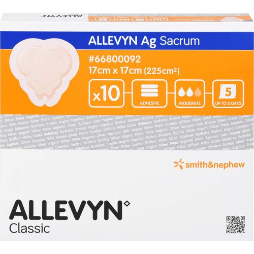 Allevyn Ag Sacrum 17 cm x 17 cm Wundverband 10 ST