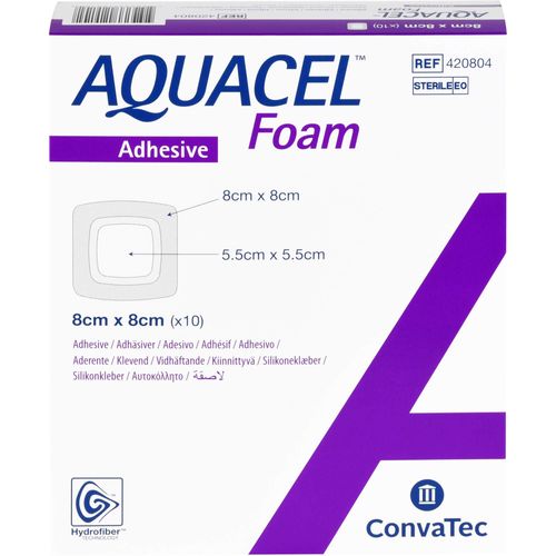 Aquacel Foam Adhäsiv 8x8cm 10 ST