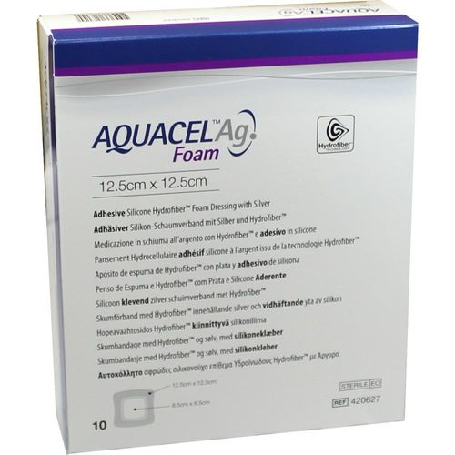 Aquacel Ag Foam Adhäsiv 12.5x12.5cm 10 ST