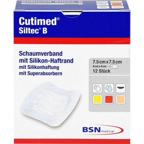 Cutimed Siltec B 7.5x7.5 cm 12 ST