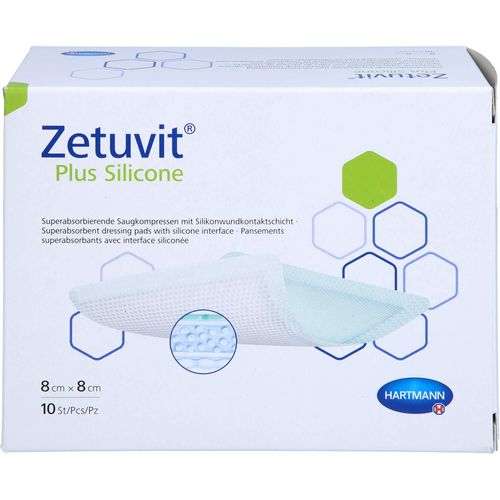 Zetuvit Plus Silicone 8x8 cm Steril 10 ST