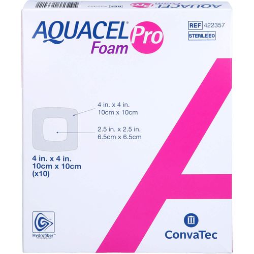 Aquacel Foam pro 10x10 cm Hydrofiber Schaumverband 10 ST