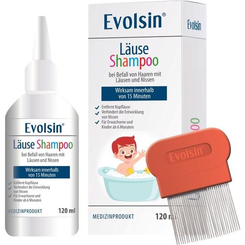 Evolsin Läuseshampoo mit Läusekamm 120 ML