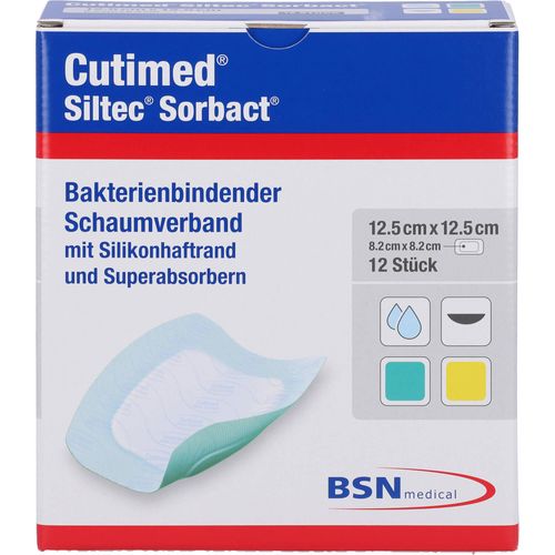 Cutimed Siltec Sorbact B 12.5x12.5cm 12 ST