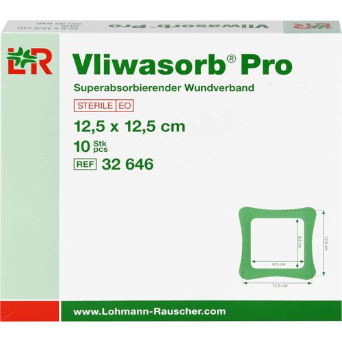 Vliwasorb pro Superabsorb. Steril 12.5x12.5cm 10 ST