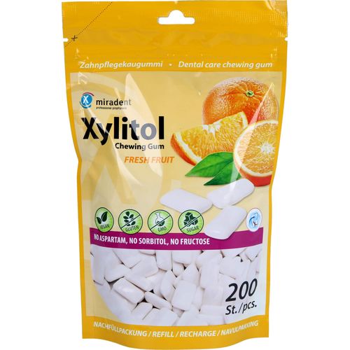 Miradent Xylitol Chewing Gum Fresh Fruit Refill 200 ST