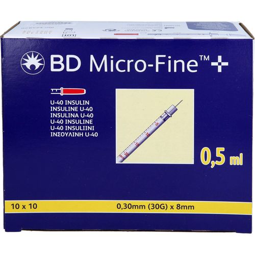 Bd Micro-Fine+ Insulinspr.0.5 ml U40 8 Mm 50 ML