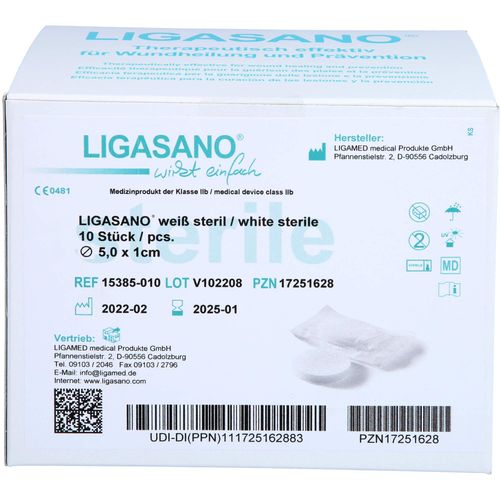 Ligasano Weiß Steril Rund D 5 cm 10 ST