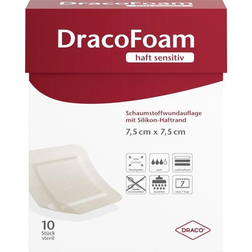 Dracofoam Haft Sensitiv Schaumst. 7.5x7.5cm 10 ST