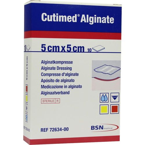 Cutimed Alginate 5x5cm Alginatkompresse 10 ST