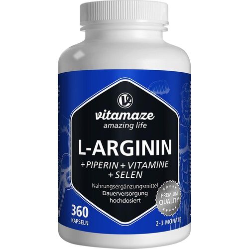 L-Arginin 750 mg + Piperin + Vitamine 360 ST